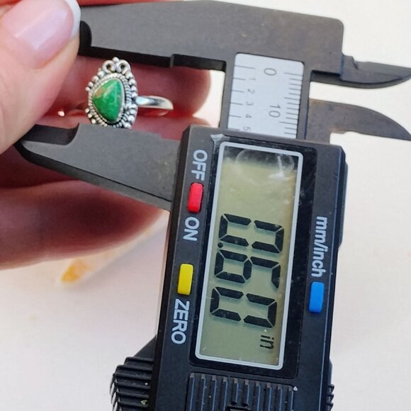 Green Emerald Valley Sterling Silver Ring Size 8.5 Southwest - Picture 4 of 8